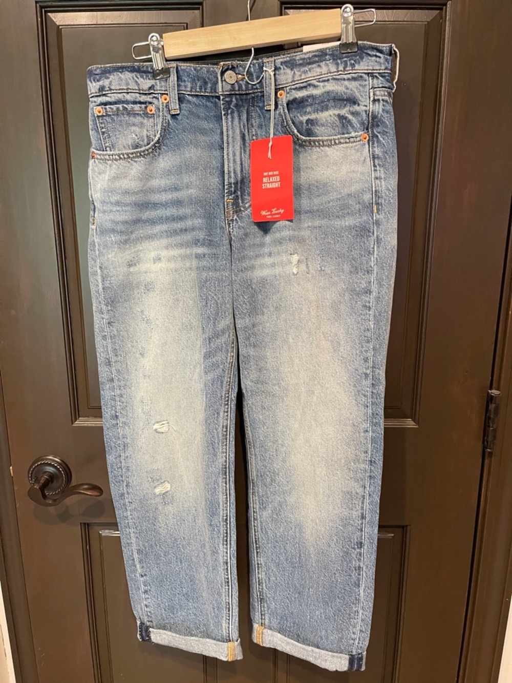 Lucky Brand Light Blue Distressed Straight Jeans